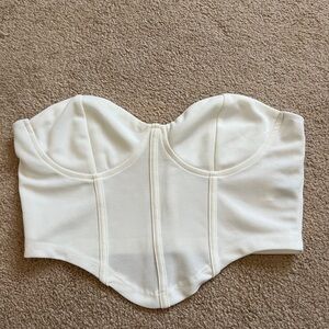 SHEIN White Strapless Bustier Top
